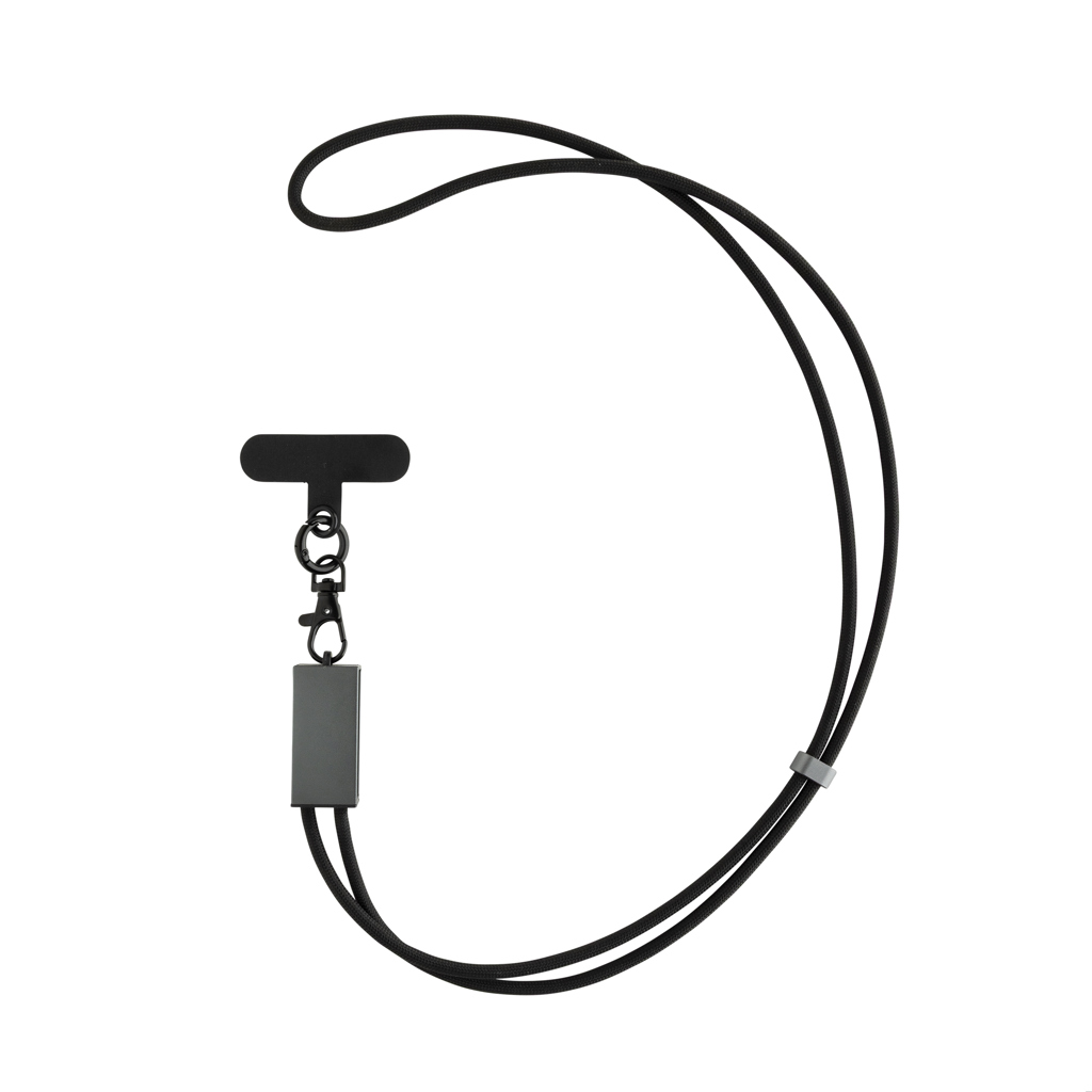 RCS-zertifiziertes RPET 60W Dual-Ladekabel USB-C/iOS – grau