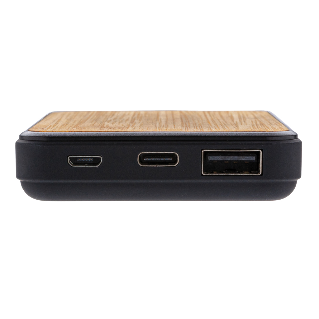 XD Collection 5.000 mAh Powerbank P322.37 aus recyceltem ABS und FSC-Bambus, bedruckbar