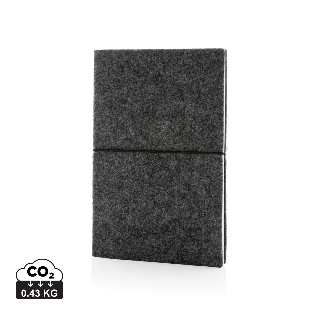 XD Collection A5-Softcover-Notizbuch aus GRS-zertifiziertem Recycling-Filz, bedruckbar XD Collection A5-Softcover-Notizbuch aus GRS-zertifiziertem Recycling-Filz, bedruckbar