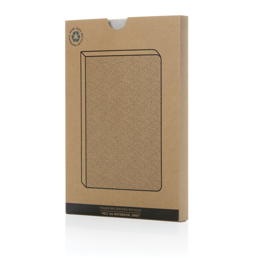 XD Collection Phrase A5-Notizbuch aus recyceltem Filz, GRS-zertifiziert