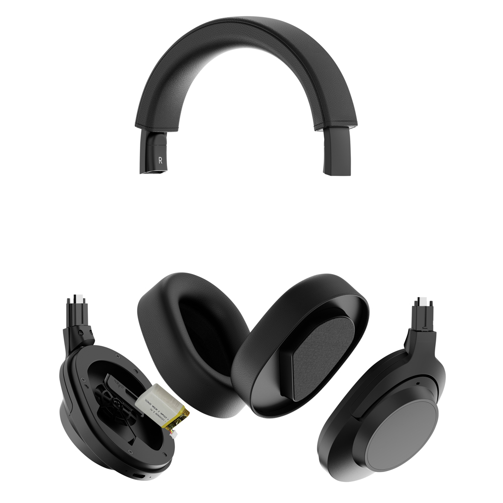 Urban Vitamin Irvine ANC Bluetooth-Kopfhörer, recycelt und reparierbar, mit Logo veredelbar