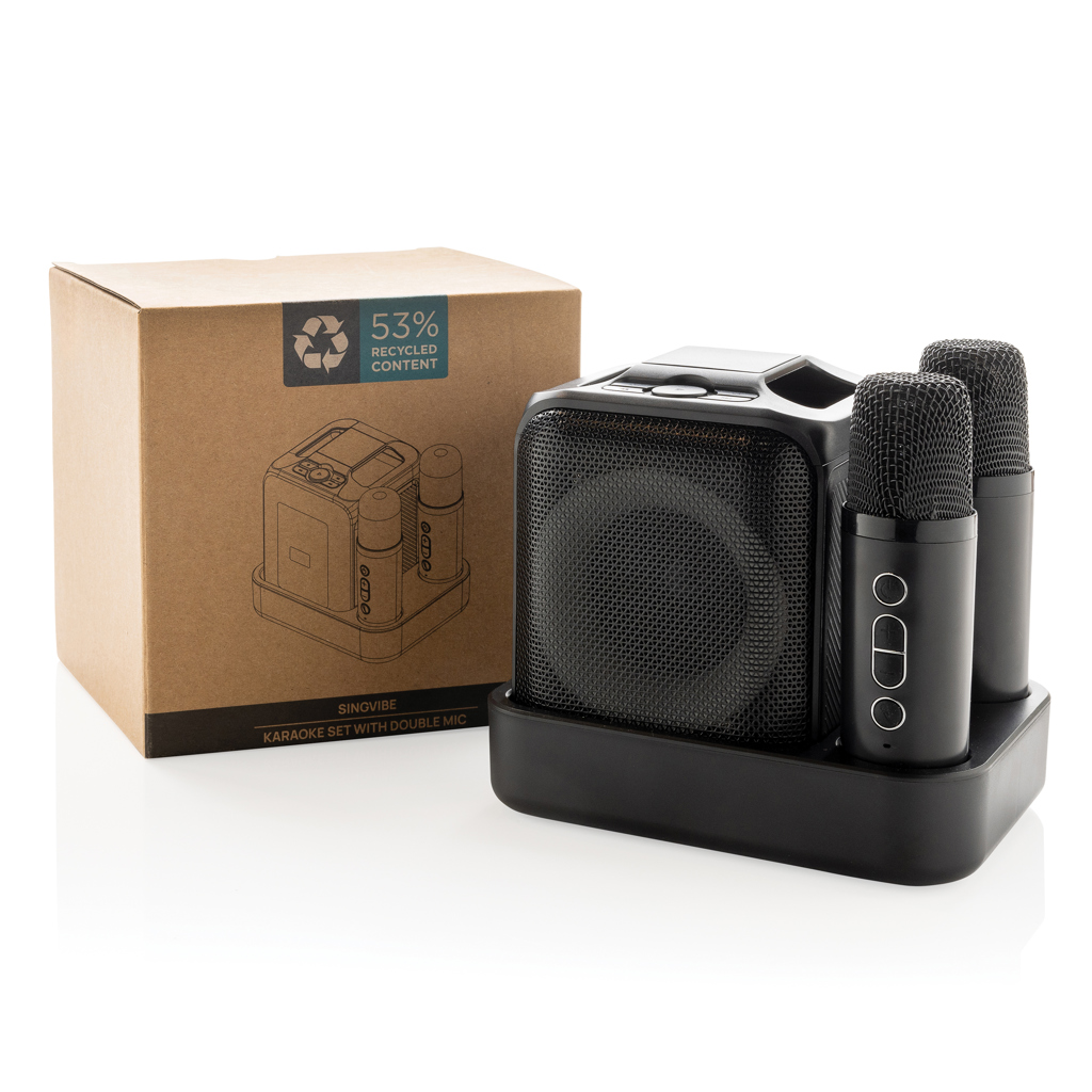 XD Collection Singvibe Karaoke-Set mit Doppelmikrofon aus RCS-recyceltem ABS XD Collection Singvibe Karaoke-Set mit Doppelmikrofon aus RCS-recyceltem ABS