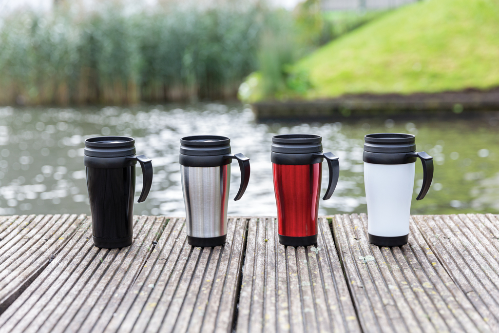 XD Collection Edelstahlbecher 350 ml mit Schiebedeckel, schwarz XD Collection Edelstahlbecher 350 ml mit Schiebedeckel, schwarz