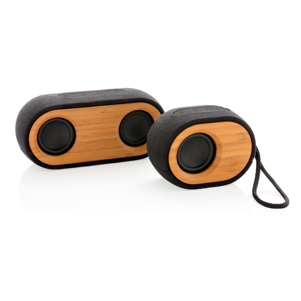 Recyceltes PET & Bambus Bluetooth Lautsprecher – schwarz Recyceltes PET & Bambus Bluetooth Lautsprecher – schwarz