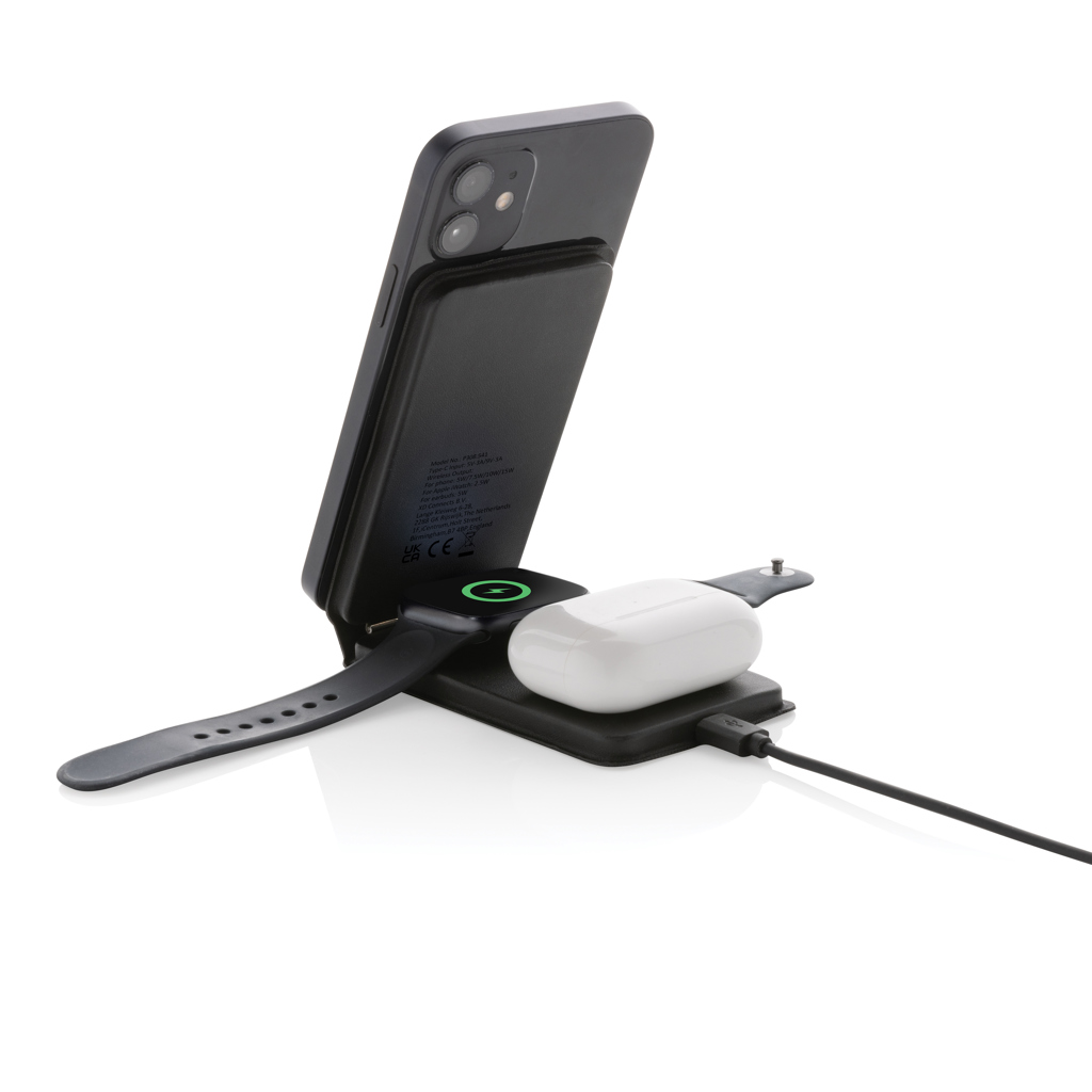 Swiss Peak 3-in-1 Wireless Charger rPU 15W magnetisch