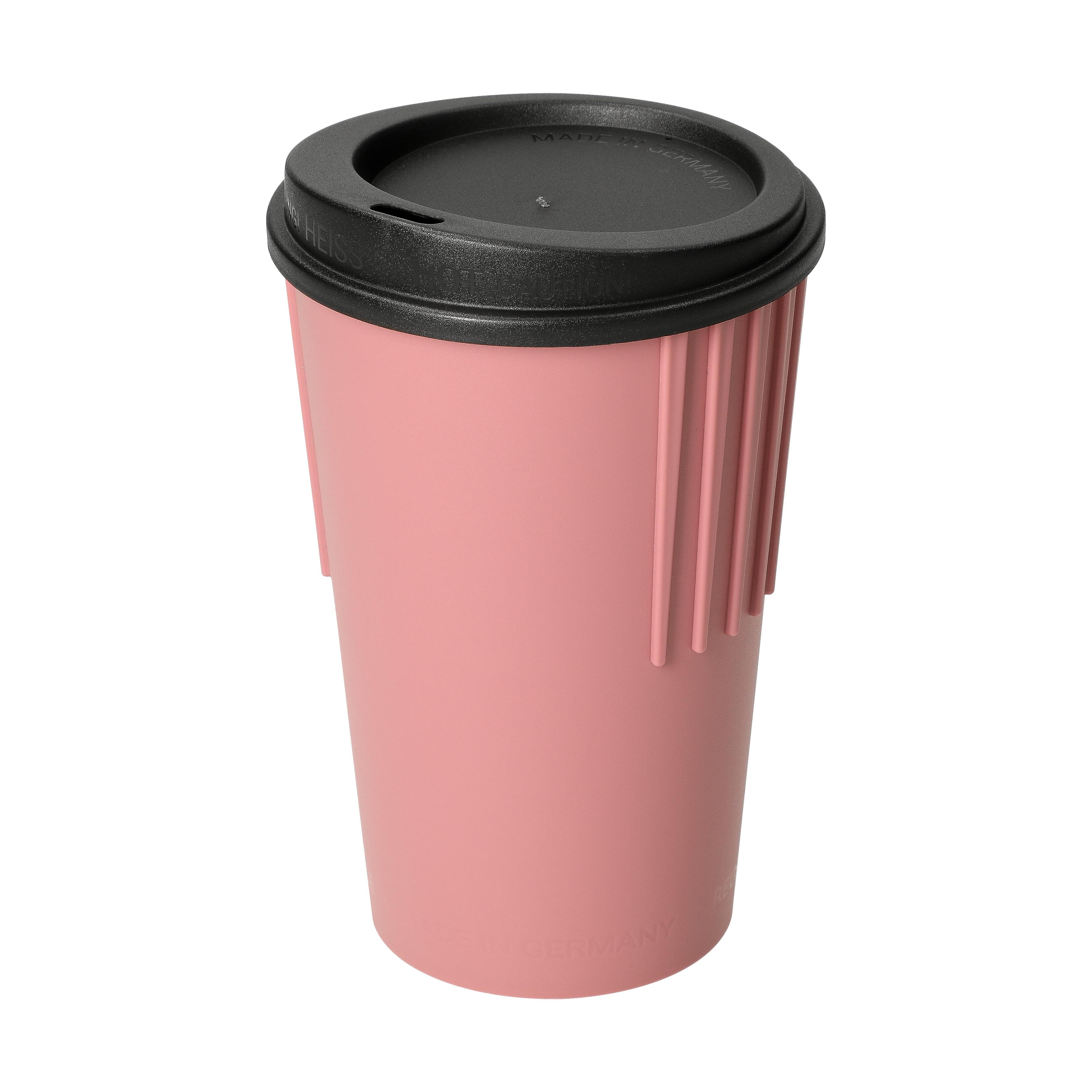 Riffel-Kaffeebecher "ToGo", 300 ml – raffiniertes rot