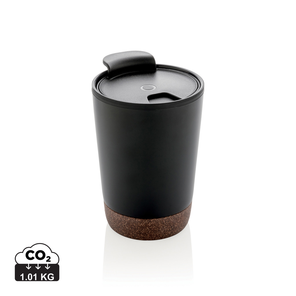 XD Collection RCS Edelstahl-Kaffeebecher mit Kork, 300 ml, mit Logo bedruckbar XD Collection RCS Edelstahl-Kaffeebecher mit Kork, 300 ml, mit Logo bedruckbar