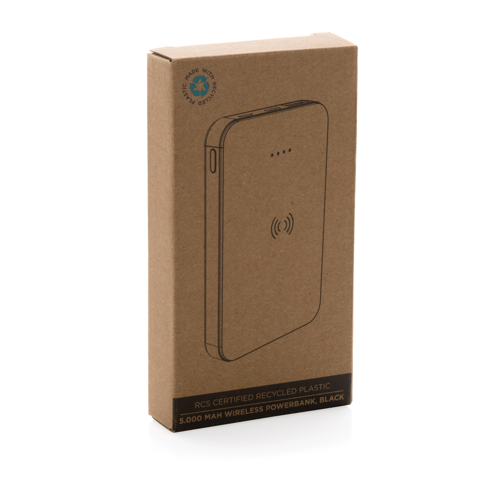 XD Collection Wireless Powerbank 5.000 mAh aus RCS-recyceltem ABS, mit Logo veredelbar XD Collection Wireless Powerbank 5.000 mAh aus RCS-recyceltem ABS, mit Logo veredelbar