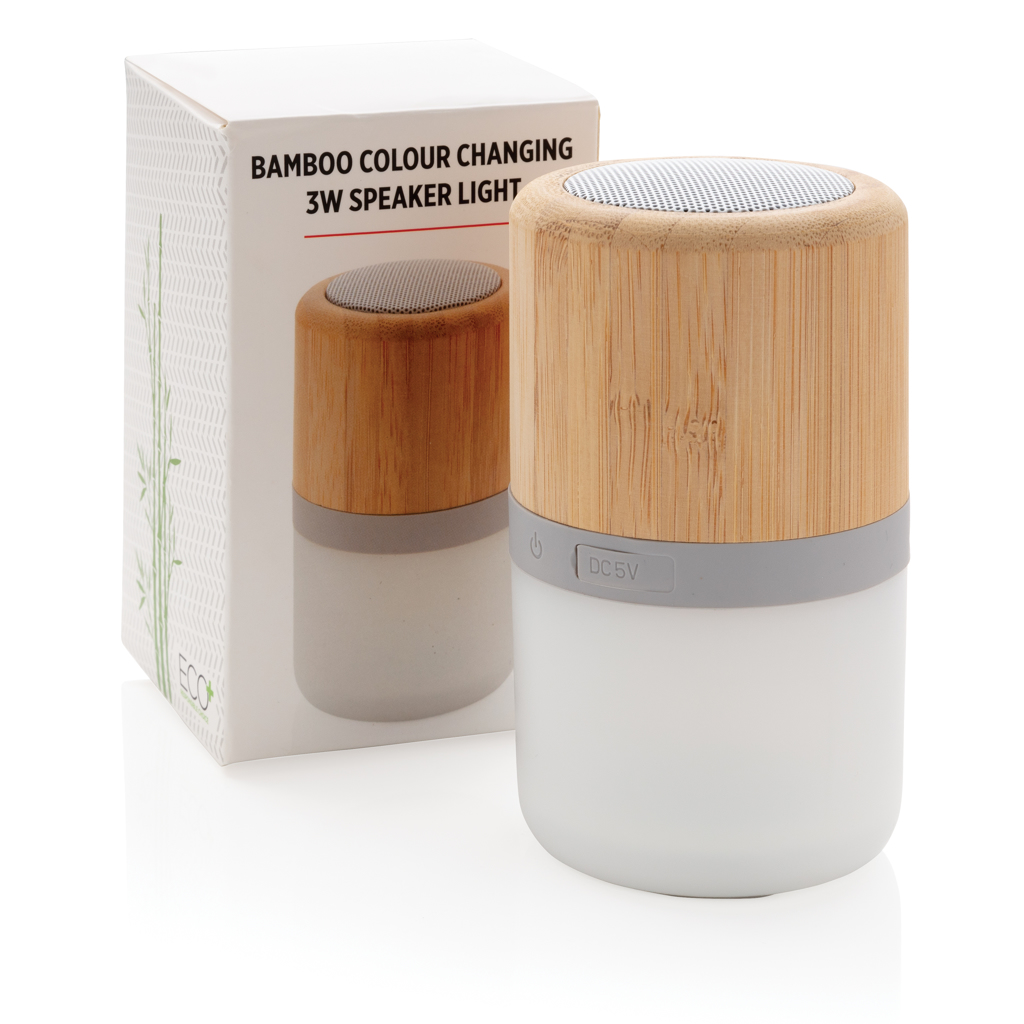 XD Collection Bambus-Lautsprecher mit Mood-Light, 3W Bluetooth 5.0 — bedruckbar XD Collection Bambus-Lautsprecher mit Mood-Light, 3W Bluetooth 5.0 — bedruckbar