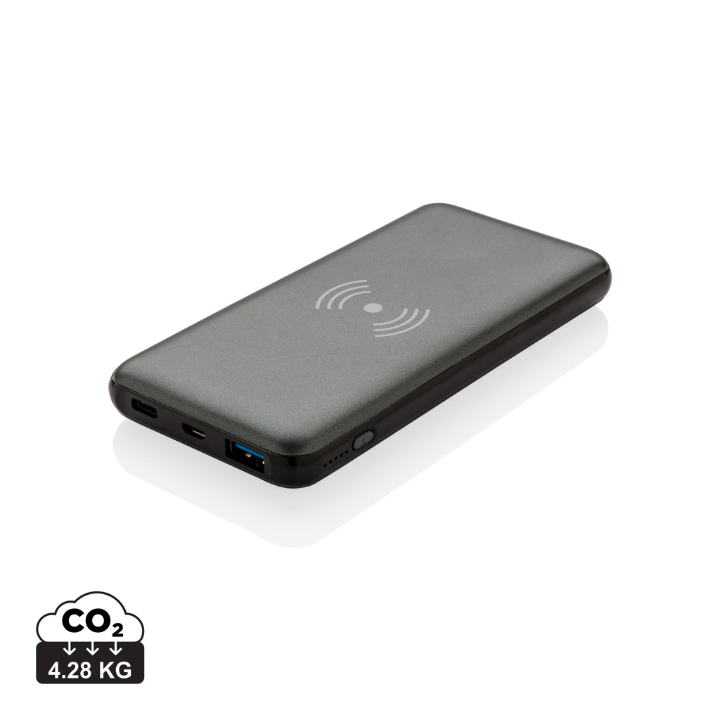 Powerbank 10000 mAh PD18W Wireless10W, Kabel PVC-frei grau