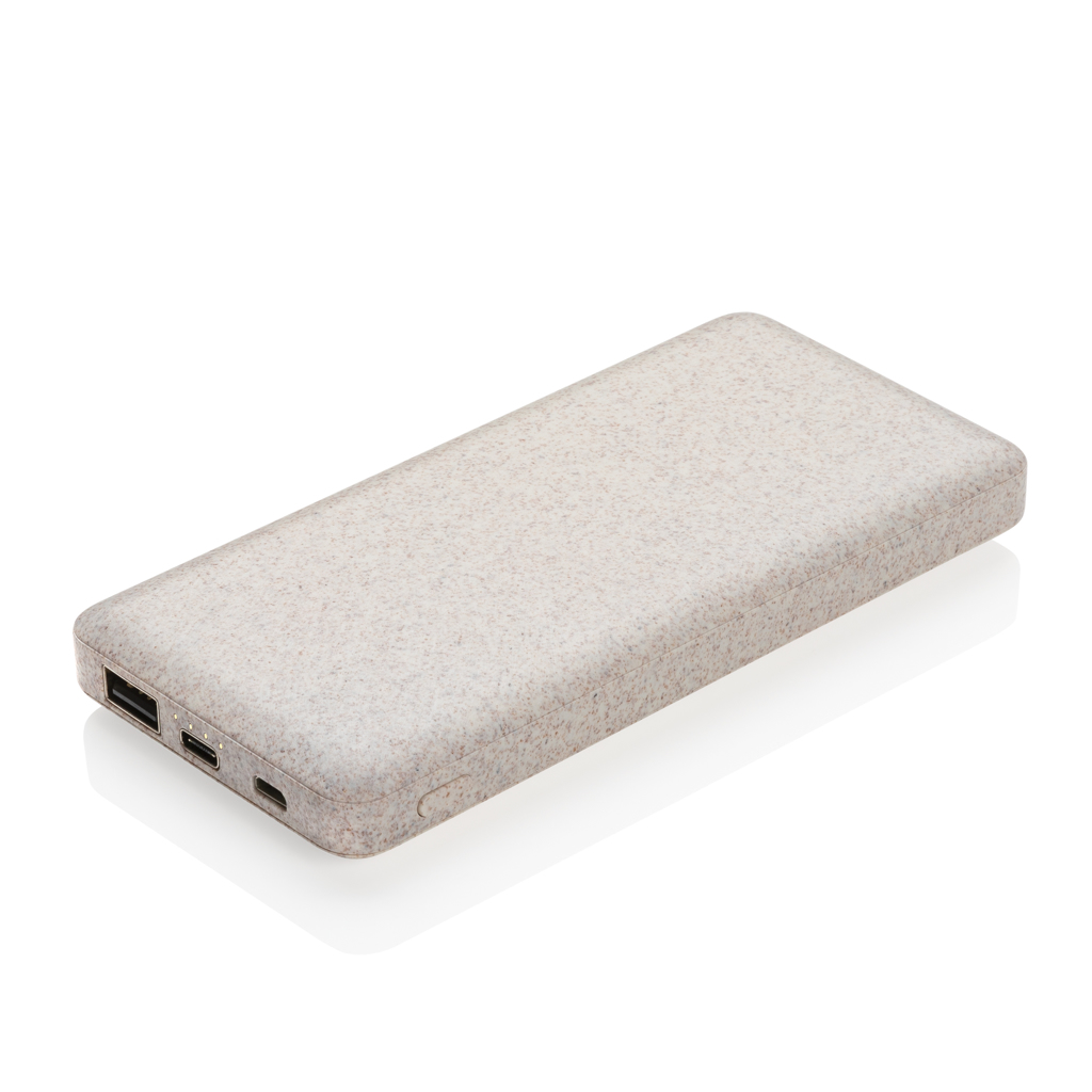 Powerbank P322.29 10.000 mAh Weizenstroh mit Logo-Druck Powerbank P322.29 10.000 mAh Weizenstroh mit Logo-Druck