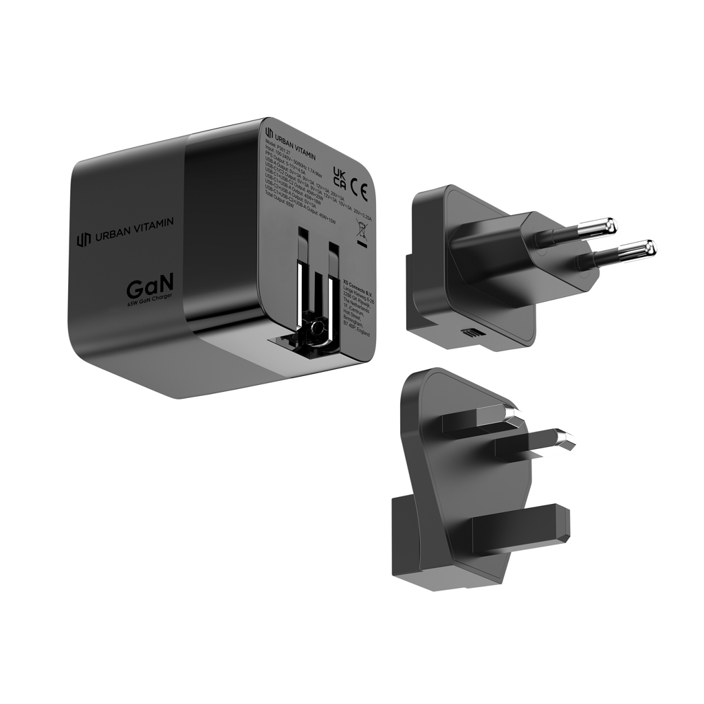 RCS‑zert. recyceltes 65W GaN USB‑C Ladegerät – schwarz RCS‑zert. recyceltes 65W GaN USB‑C Ladegerät – schwarz