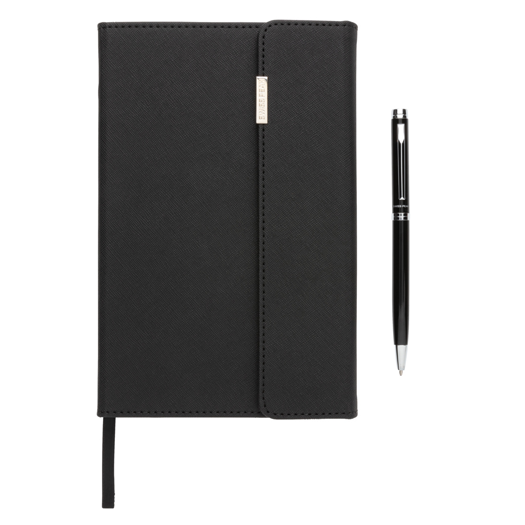 Swiss Peak Deluxe A5 Notizbuch mit Stift (Set, PU-Cover) Swiss Peak Deluxe A5 Notizbuch mit Stift (Set, PU-Cover)