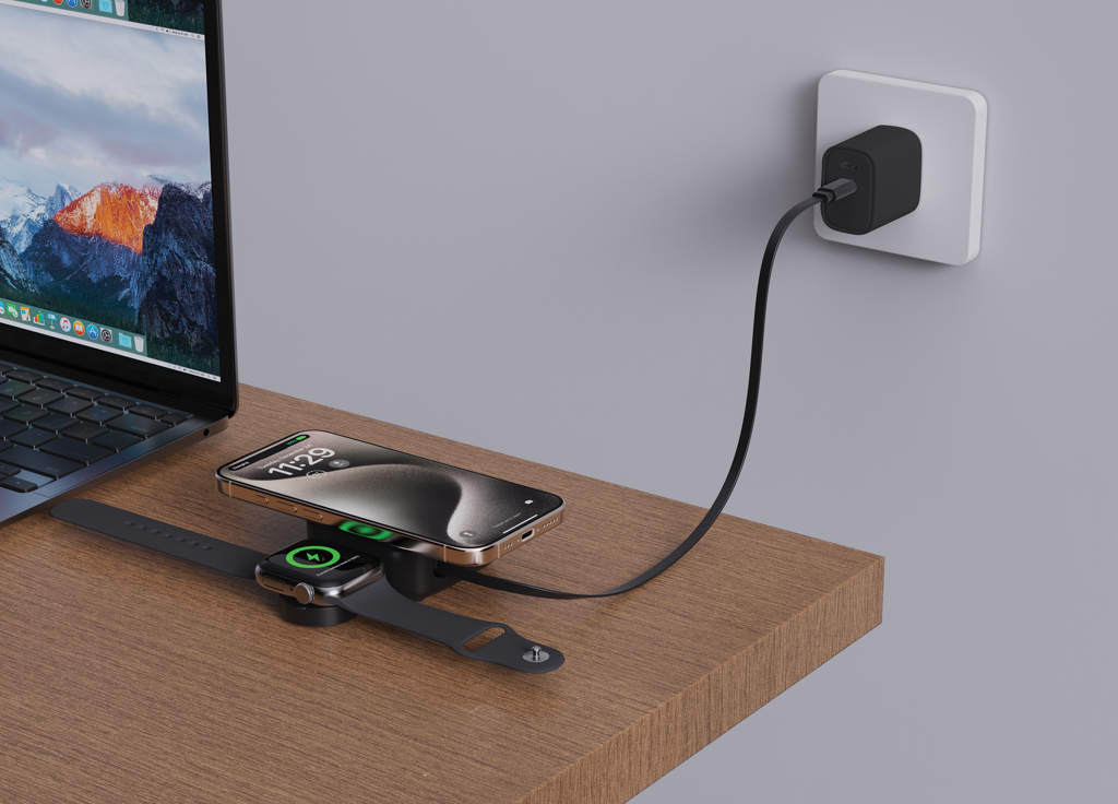 Urban Vitamin Goleta 2-in-1 Wireless Charger 15W mit Logo Urban Vitamin Goleta 2-in-1 Wireless Charger 15W mit Logo