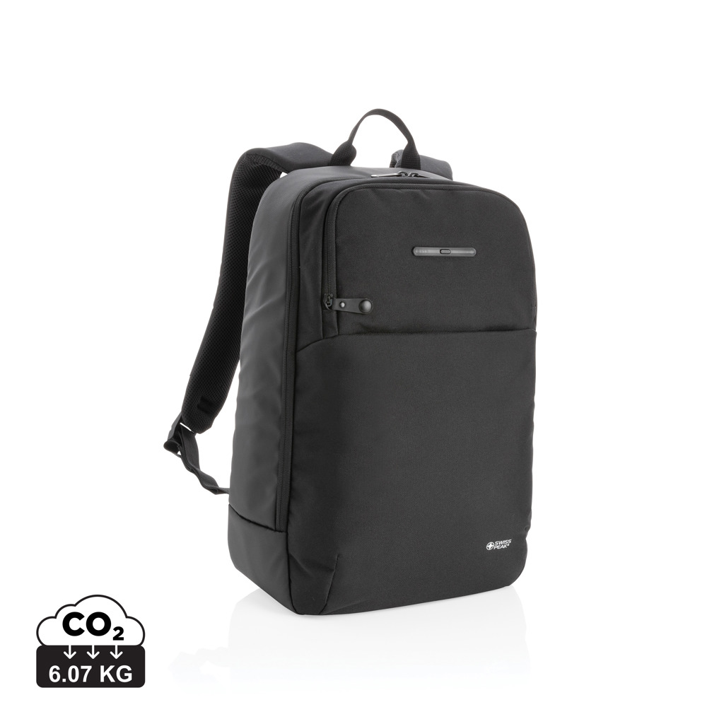 Swiss Peak Laptop-Rucksack mit UV-C-Sterilisationstasche, 15,6 Zoll, bedruckbar