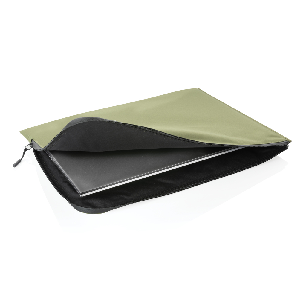 Impact Aware™ 15,6 Zoll Laptop Sleeve aus recyceltem PET, grün — bedruckbar