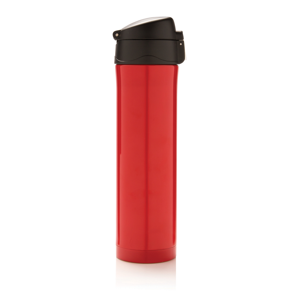 XD Collection Easy Lock Vakuum-Thermosflasche 450 ml Edelstahl rot mit Logo