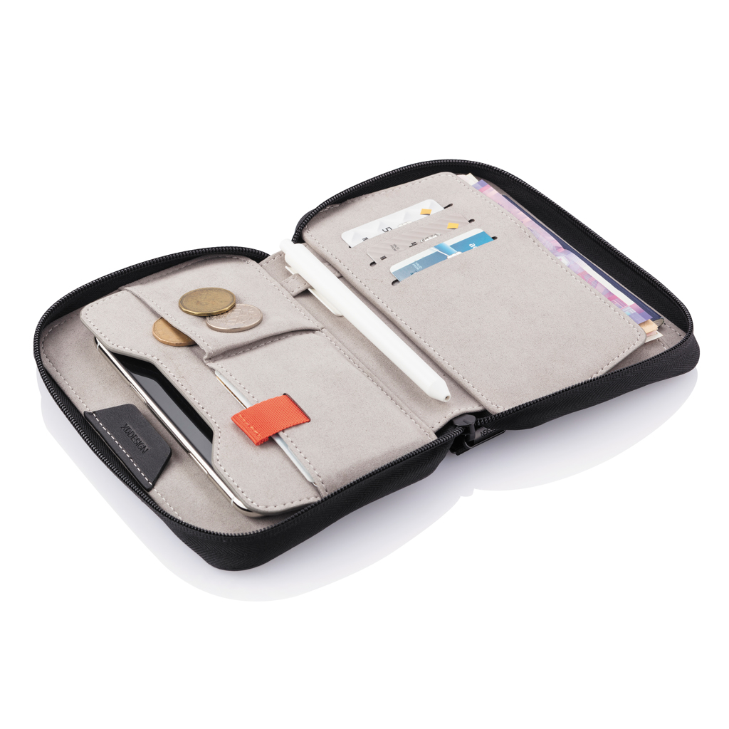 XD Design Reisepasshülle mit RFID-Schutz und Smartphone-Stand