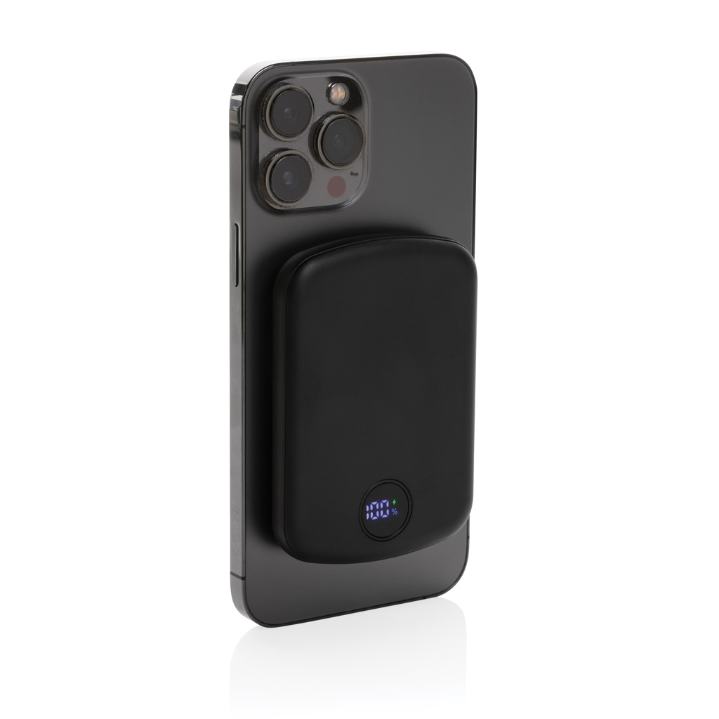 XD Collection MagBoost 5.000 mAh Magnet-Powerbank mit 15 W Wireless Charging, RCS-recyceltes ABS, bedruckbar