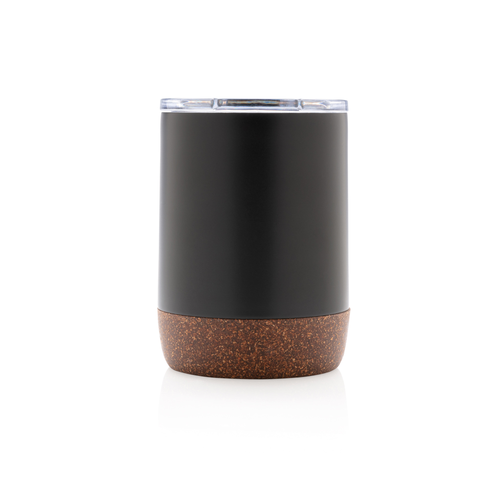 XD Collection Vakuum-Kaffeetasse RCS rSteel & Kork 180 ml mit Logo