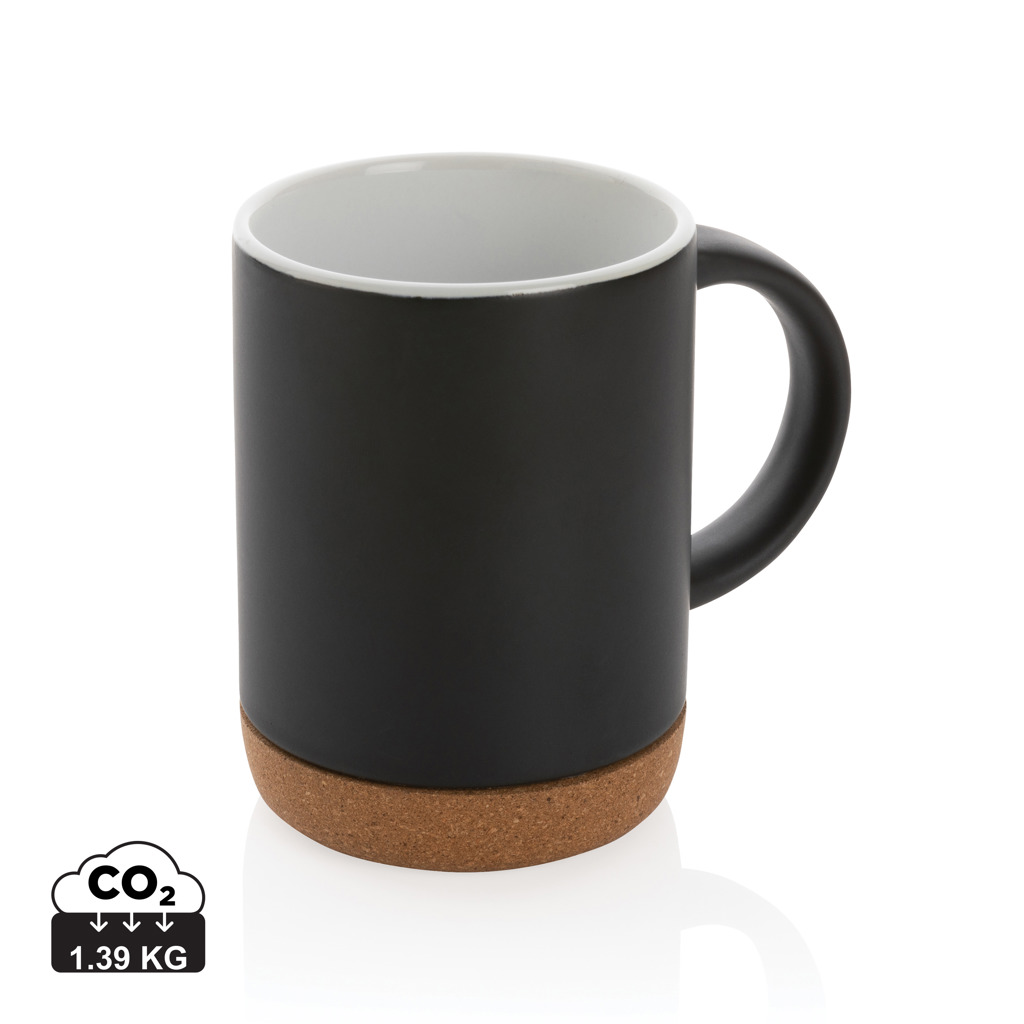 XD Collection Keramikbecher mit Korkboden 280 ml – bedruckbar