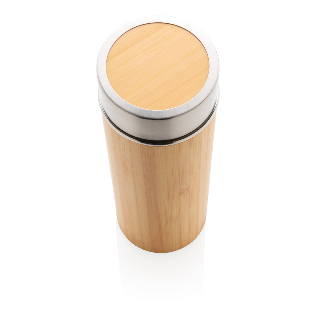 XD Collection Bambus-Vakuumflasche 300 ml — doppelwandig, auslaufsicher, mit Logo bedruckbar XD Collection Bambus-Vakuumflasche 300 ml — doppelwandig, auslaufsicher, mit Logo bedruckbar