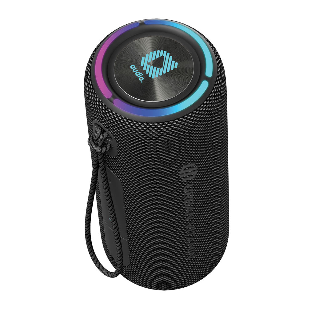Urban Vitamin Pacific Grove 30W IPX7 Bluetooth-Speaker aus RCS-Recyclingmaterial mit Lasergravur