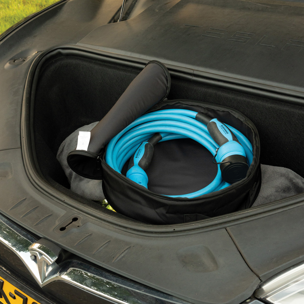 Volty Aware™ RPET EV-Kabeltasche, schwarz, bedruckbar Volty Aware™ RPET EV-Kabeltasche, schwarz, bedruckbar