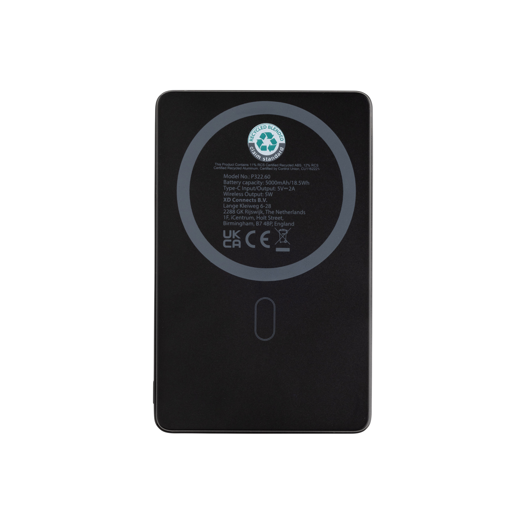XD Collection Orion Powerbank 5.000 mAh magnetisch — recyceltes Aluminium, bedruckbar