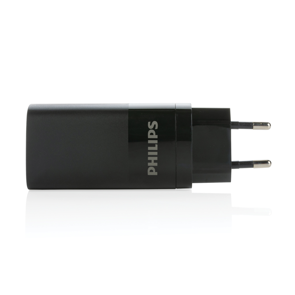 Philips GaN 65W PD 3-Port USB-C Wandladegerät Schwarz Philips GaN 65W PD 3-Port USB-C Wandladegerät Schwarz