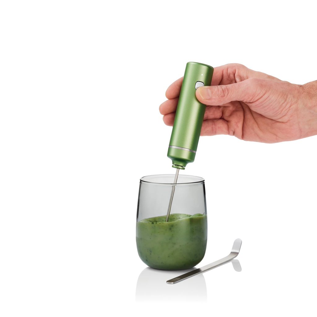 AdHoc Matcha-Genießerset Chado mit Aufschäumer, Glas und Löffel – mit Logo bedruckbar