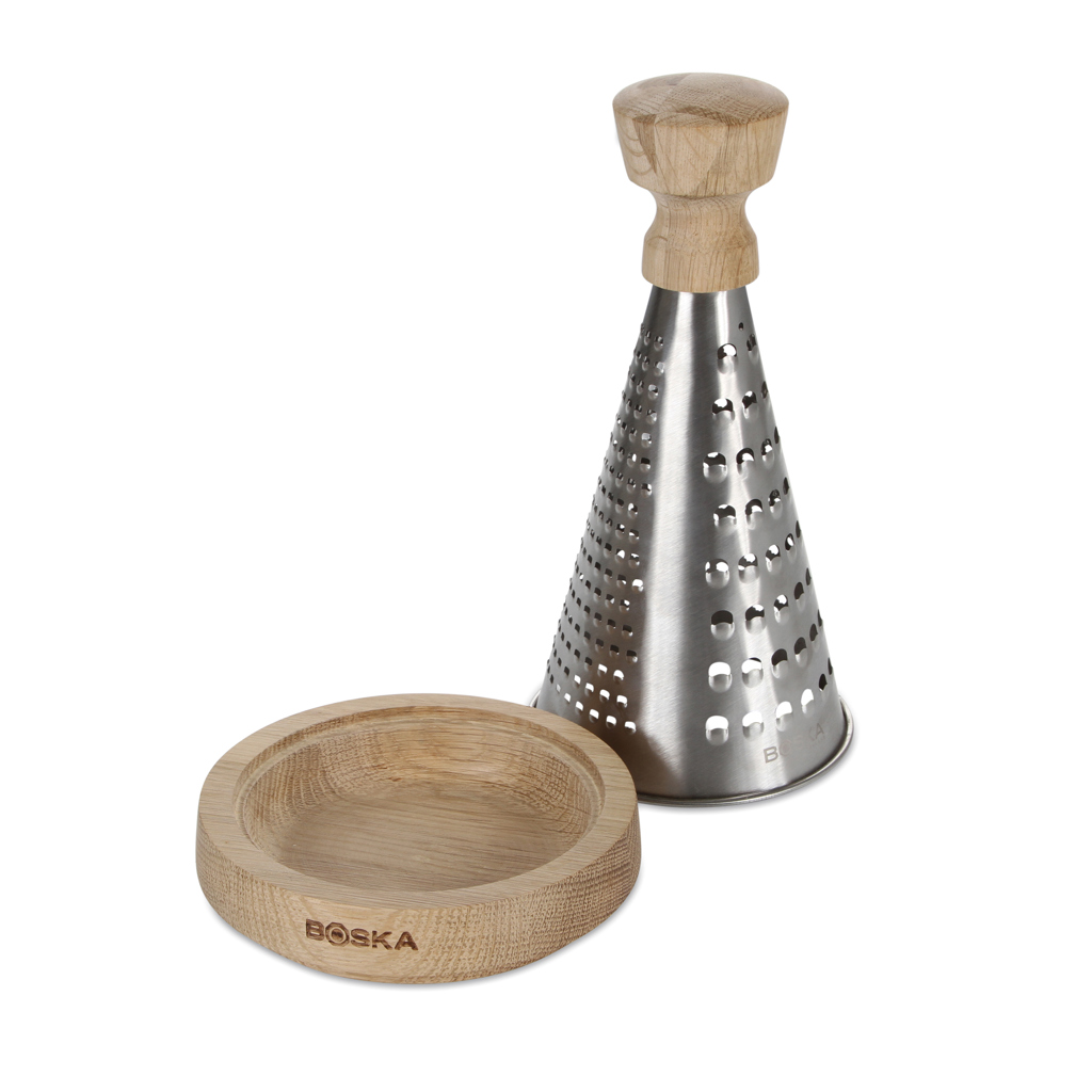 Boska Tischreibe Oslo+ aus Edelstahl und Holz mit Logo-Gravur