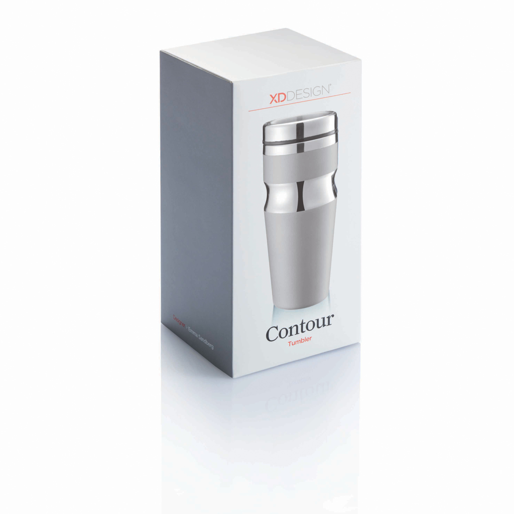 XD Design Contour Becher 350 ml Edelstahl mit PP-Deckel (bedruckbar) XD Design Contour Becher 350 ml Edelstahl mit PP-Deckel (bedruckbar)
