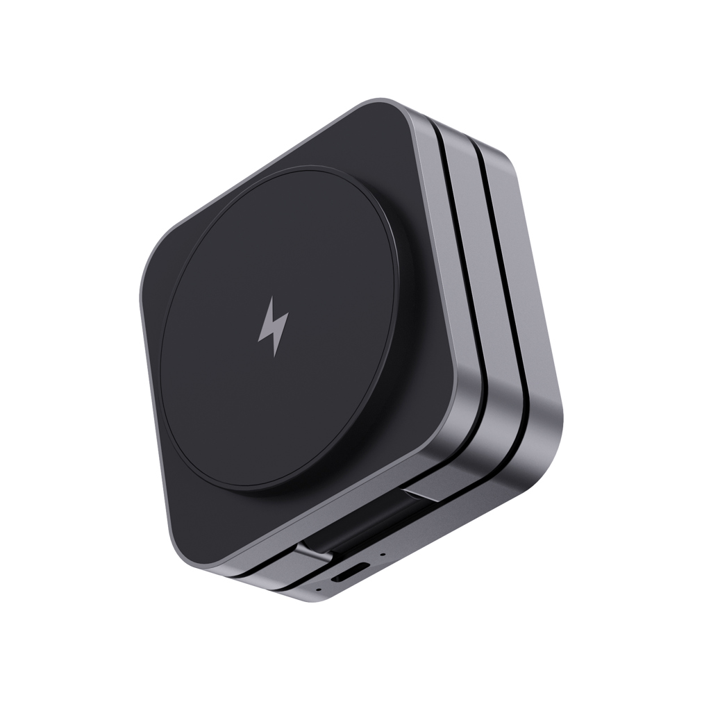 Terra faltbares 3-in-1 Wireless Charger 15W aus recyceltem RCS-Aluminium und RCS-ABS