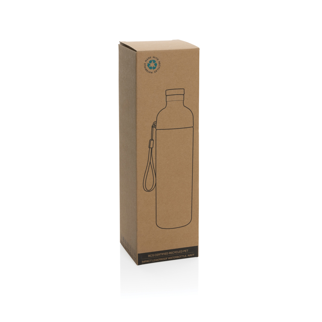 XD Collection Impact Trinkflasche 600 ml aus 65 % recyceltem PET (rPET), RCS-zertifiziert, mit Logo bedruckbar