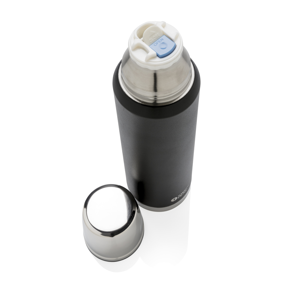 Edelstahl Isolierflasche 1L, 8h heiß/24h kalt – schwarz