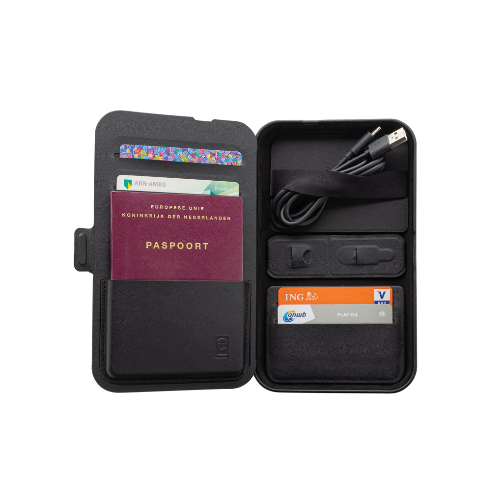 Swiss Peak Travel-Case mit 3-in-1-Wireless-Charger aus RCS-recyceltem PU