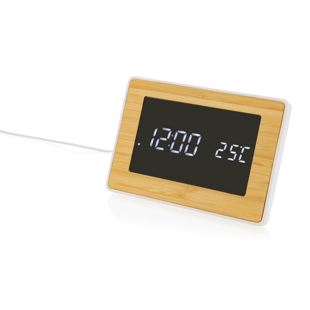 LED-Uhr Utah Bambus Edition - Innovatives Werbegeschenk für Events LED-Uhr Utah Bambus Edition - Innovatives Werbegeschenk für Events