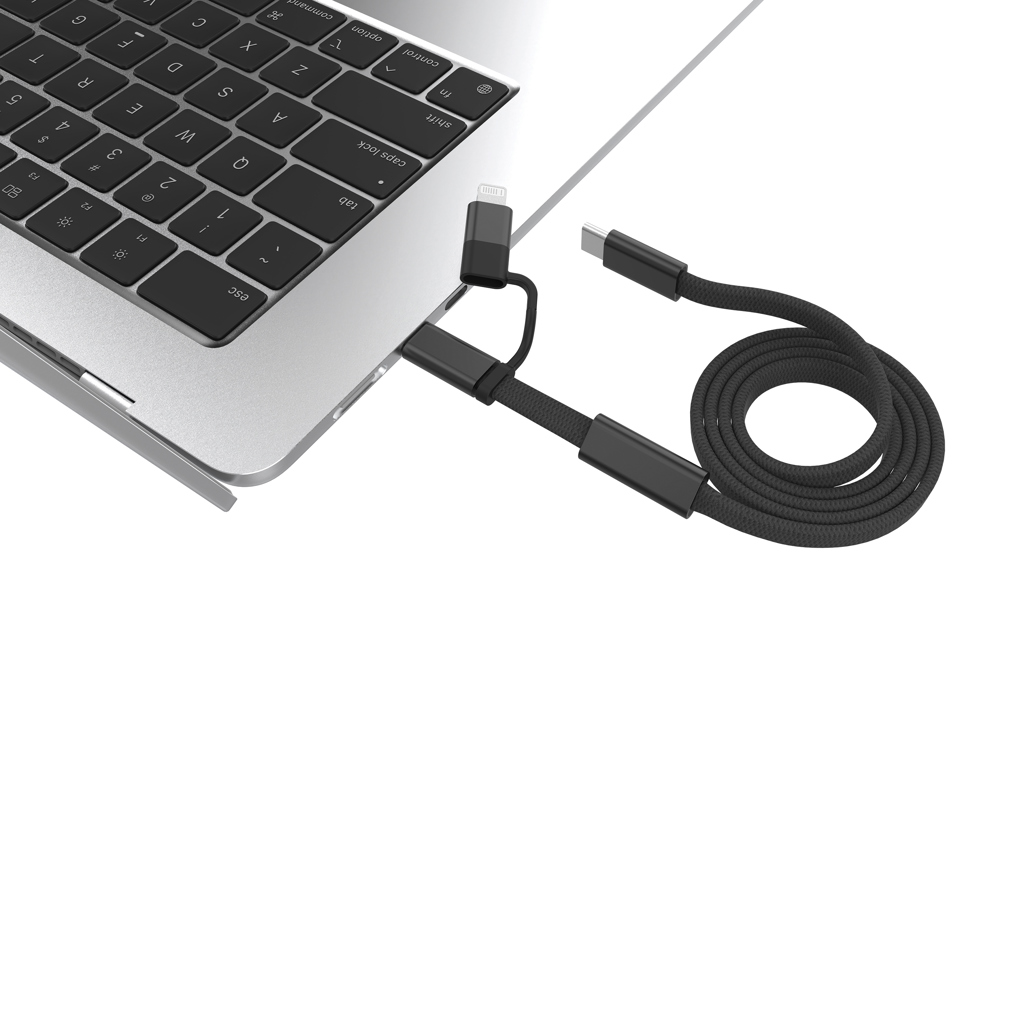 XD Xclusive Arc RCS 2-in-1 Schnellladekabel 60 W, USB-C und Lightning, 120 cm, mit Logo