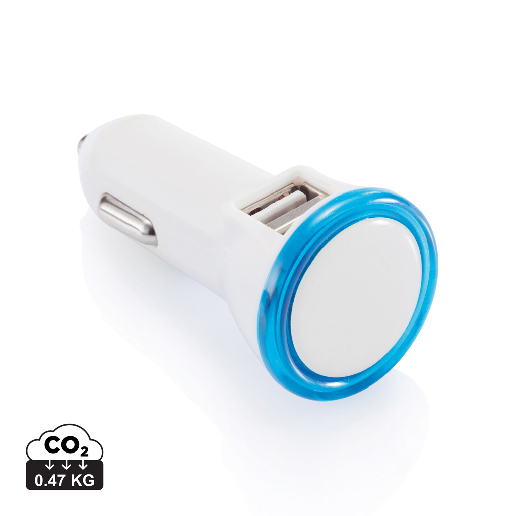 Kfz Dual-USB Ladeadapter 2.1A mit LED – blau Kfz Dual-USB Ladeadapter 2.1A mit LED – blau