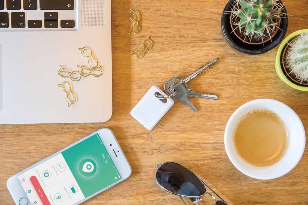 Bluetooth Schlüssel-Tracker mit App, Wechselbatterie – weiß Bluetooth Schlüssel-Tracker mit App, Wechselbatterie – weiß