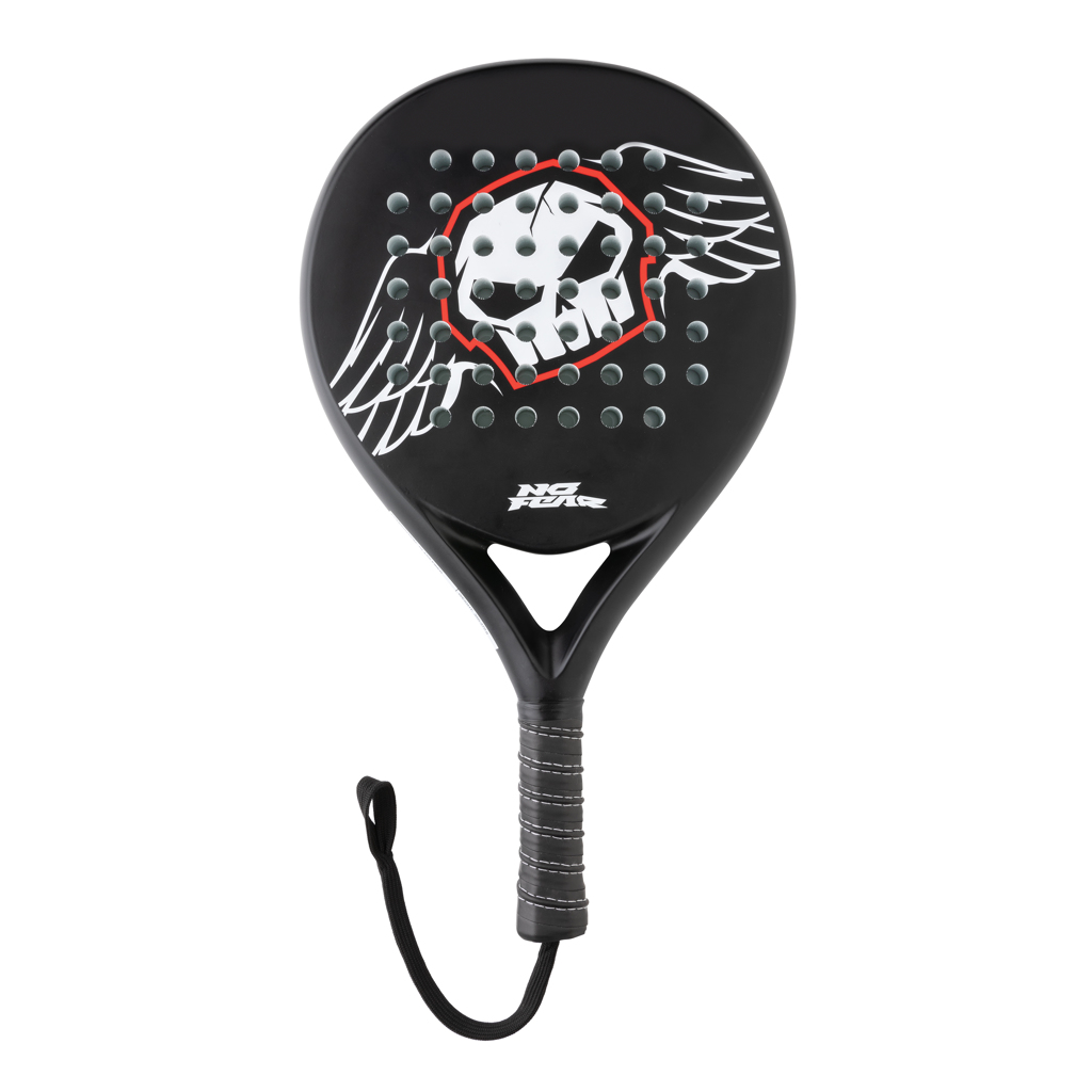 Leichtes Fiberglas Padel-Racket 350g mit Griffgurt – schwarz Leichtes Fiberglas Padel-Racket 350g mit Griffgurt – schwarz