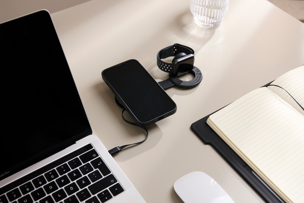 VINGA Baltimore 2-in-1 Wireless Charger 15W aus recyceltem ABS/PU