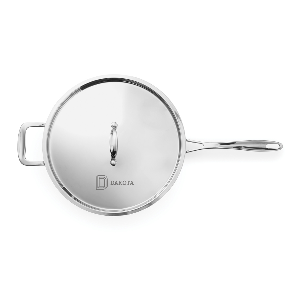 Kupfer Sautierpfanne 3-lagig Induktion mit Deckel – braun Kupfer Sautierpfanne 3-lagig Induktion mit Deckel – braun