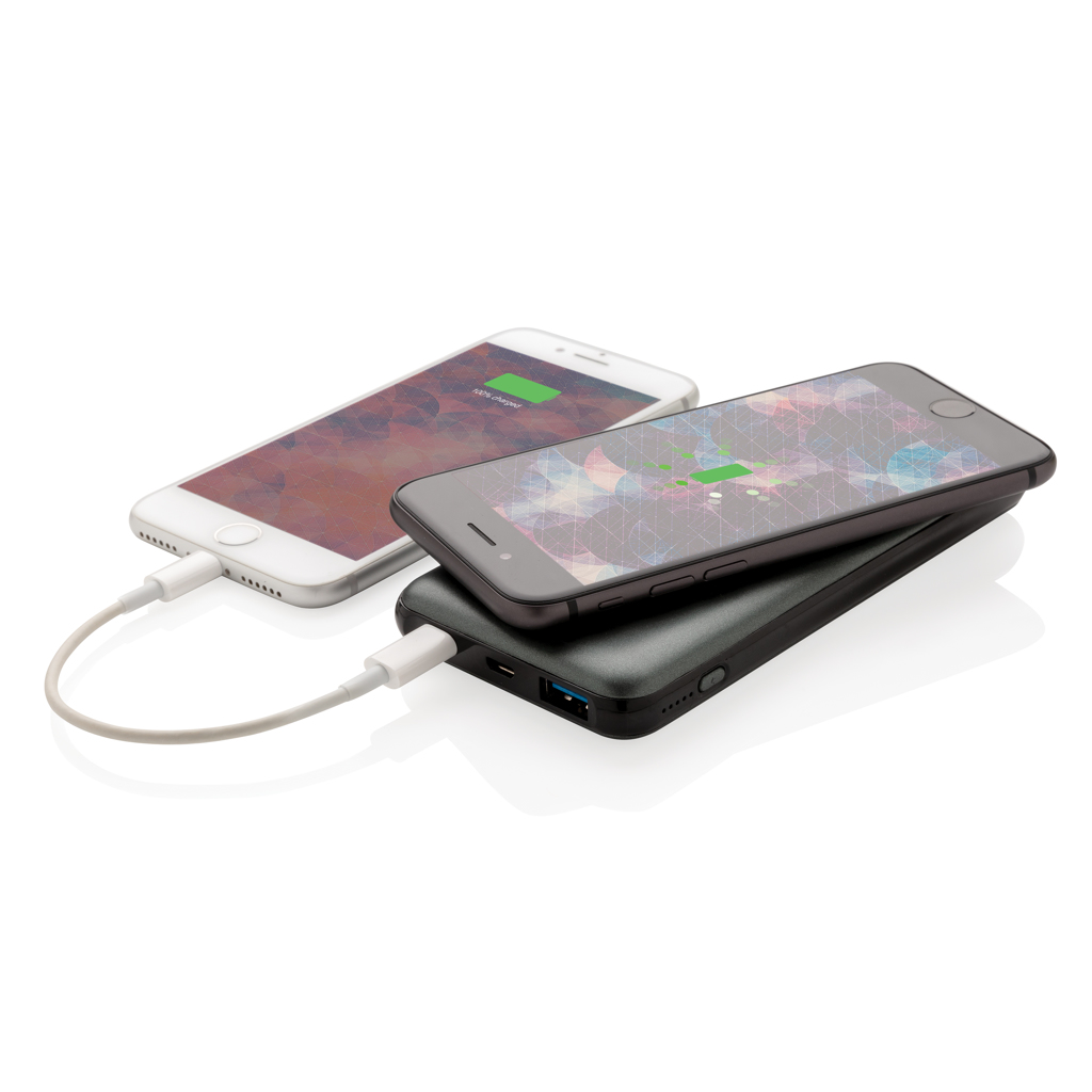 Powerbank 10000 mAh PD18W Wireless10W, Kabel PVC-frei grau Powerbank 10000 mAh PD18W Wireless10W, Kabel PVC-frei grau
