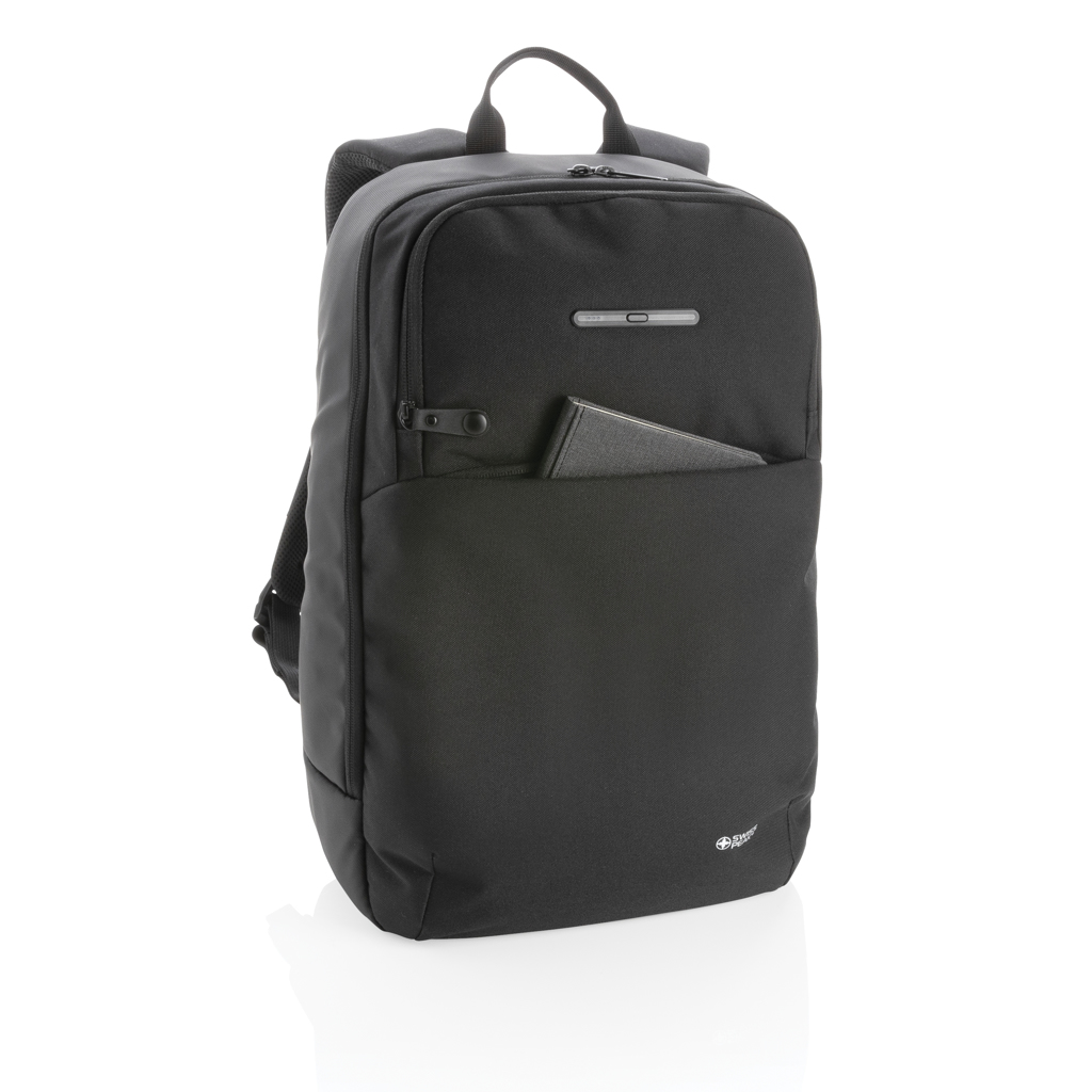 Swiss Peak Laptop-Rucksack mit UV-C-Sterilisationstasche, 15,6 Zoll, bedruckbar