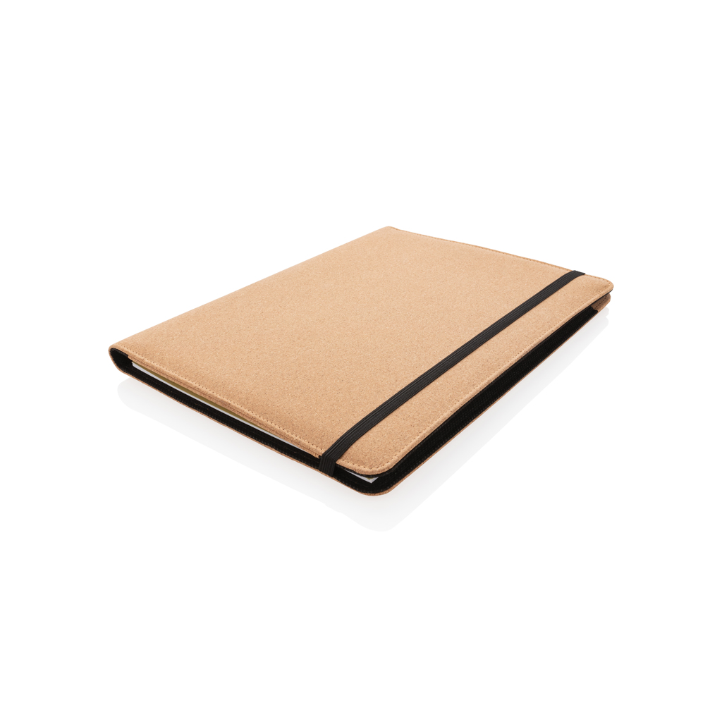 Kork A4 Portfolio-Set mit recyceltem Papier & Stift – braun
