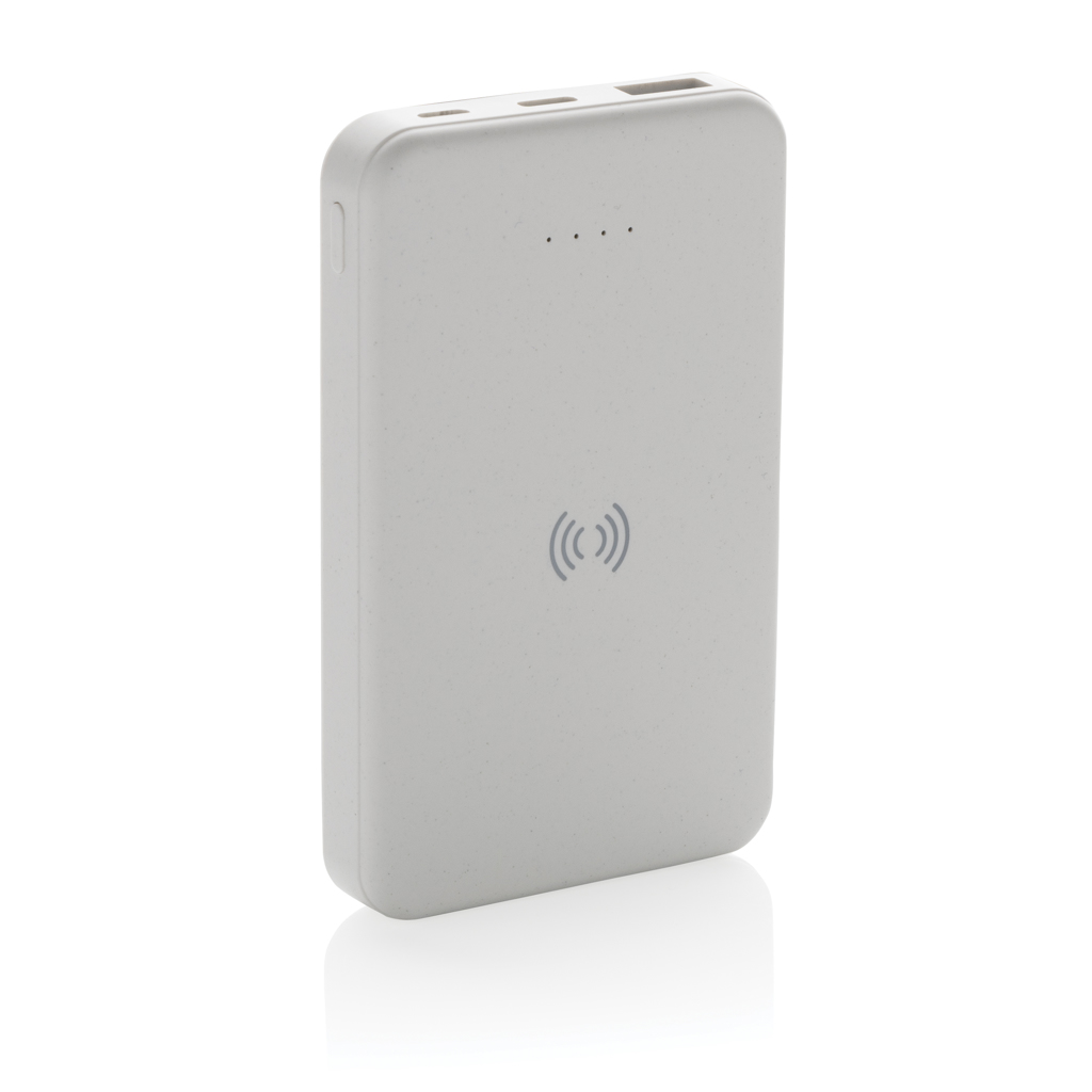 XD Collection Wireless Powerbank 5.000 mAh aus RCS-recyceltem ABS, mit Logo veredelbar
