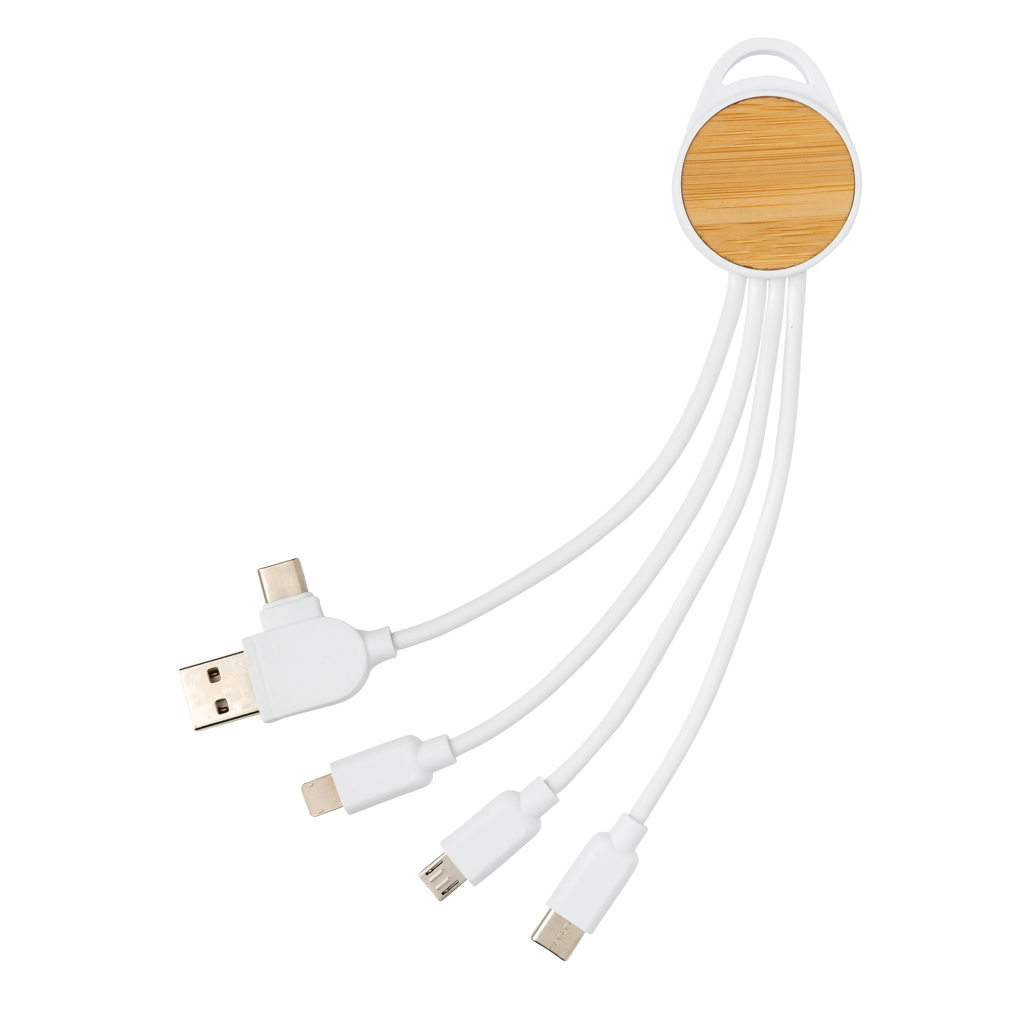 Ontario Multikabel 6-in-1 aus recyceltem Kunststoff – Ideales Eventgeschenk mit Logo