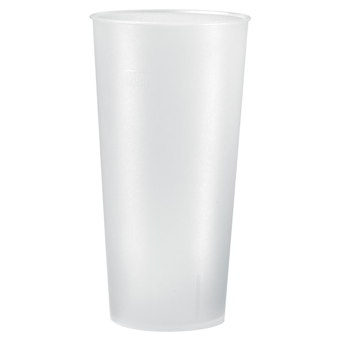 Trinkbecher "Mehrweg" 0,5 l – transparent-milchig Trinkbecher "Mehrweg" 0,5 l – transparent-milchig